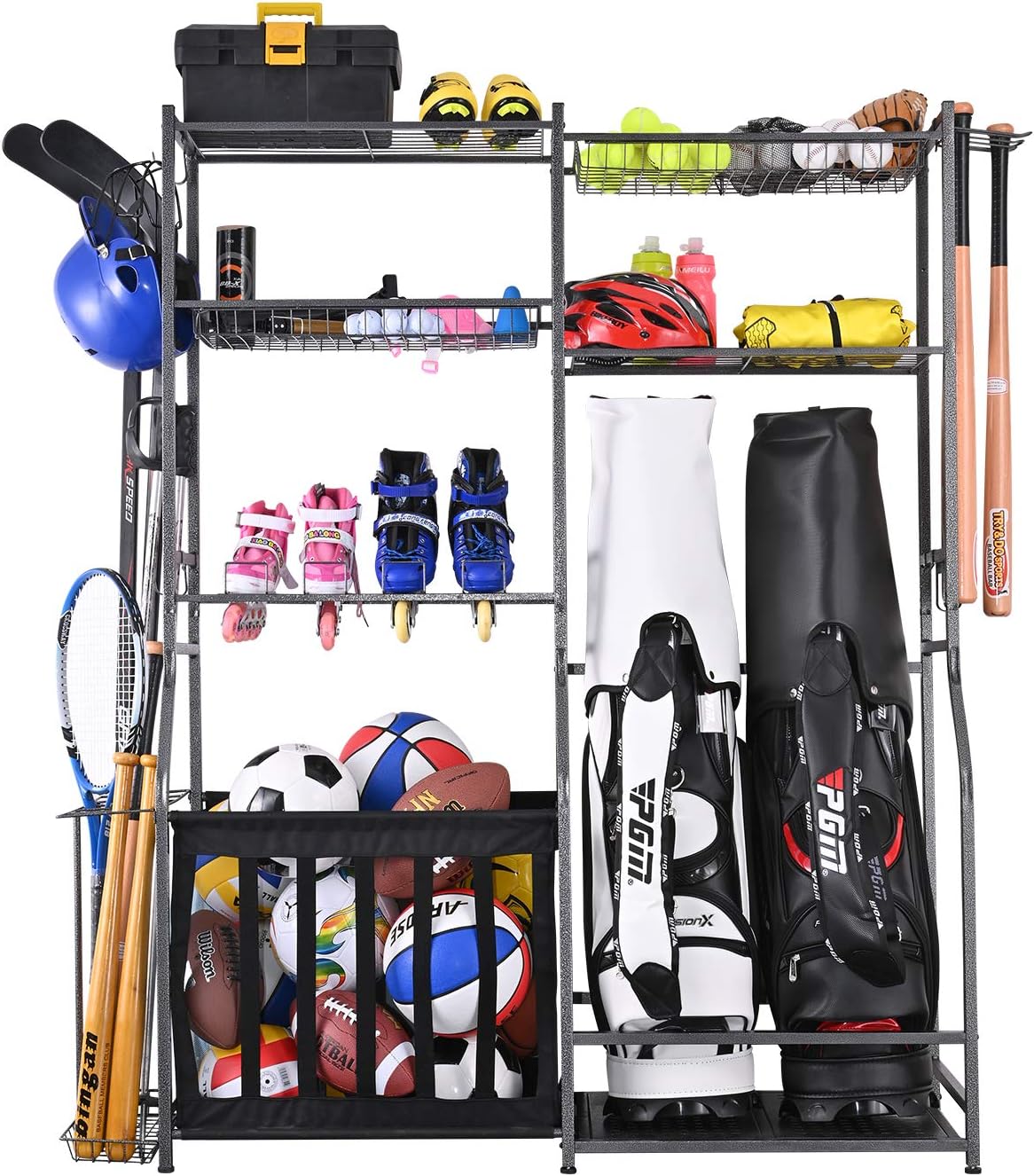 Golf Equipment Organizer For Garage - Garage Sports Equipment Storage Stand Two