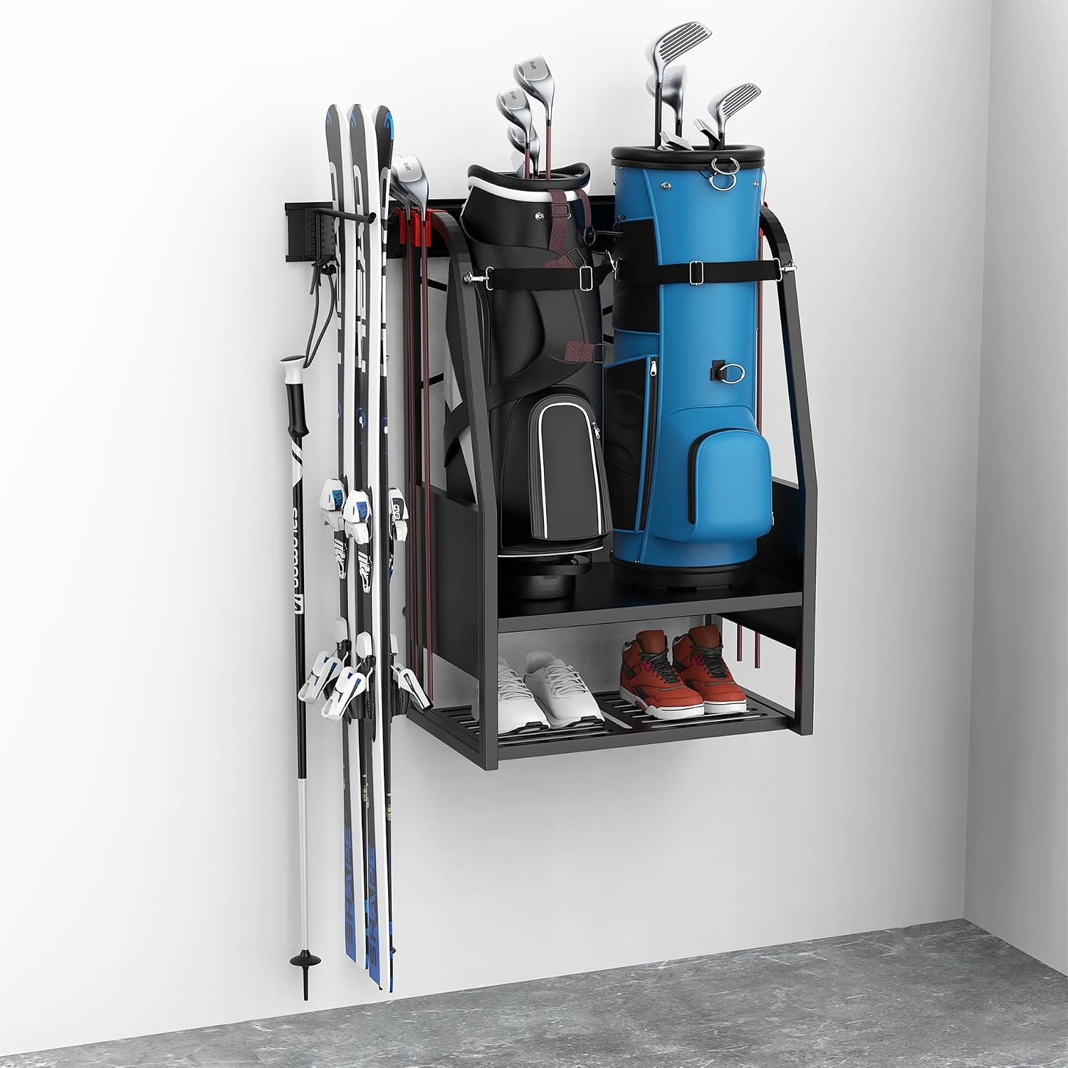 Golf Equipment Organizer For Garage - Wall Mounted Golf Bag Organizer, Heavy