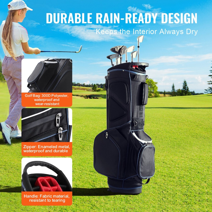 Golf Cart Bag with 14 Way Orga - огляд і ціна Golf Bag Stand Cart