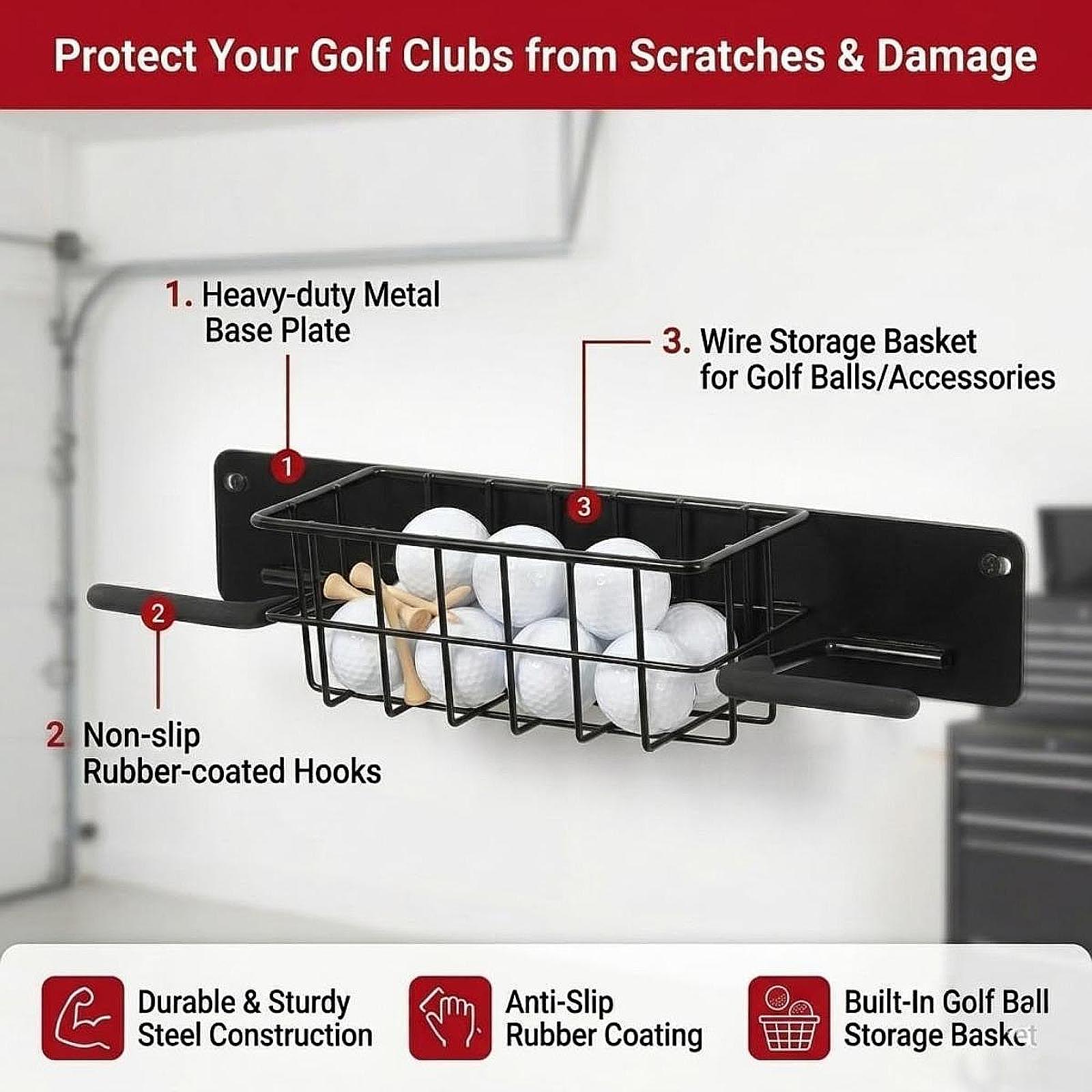 Space Saving Golf Equipment Wa - огляд і ціна Golf Equipment Organizer For Garage