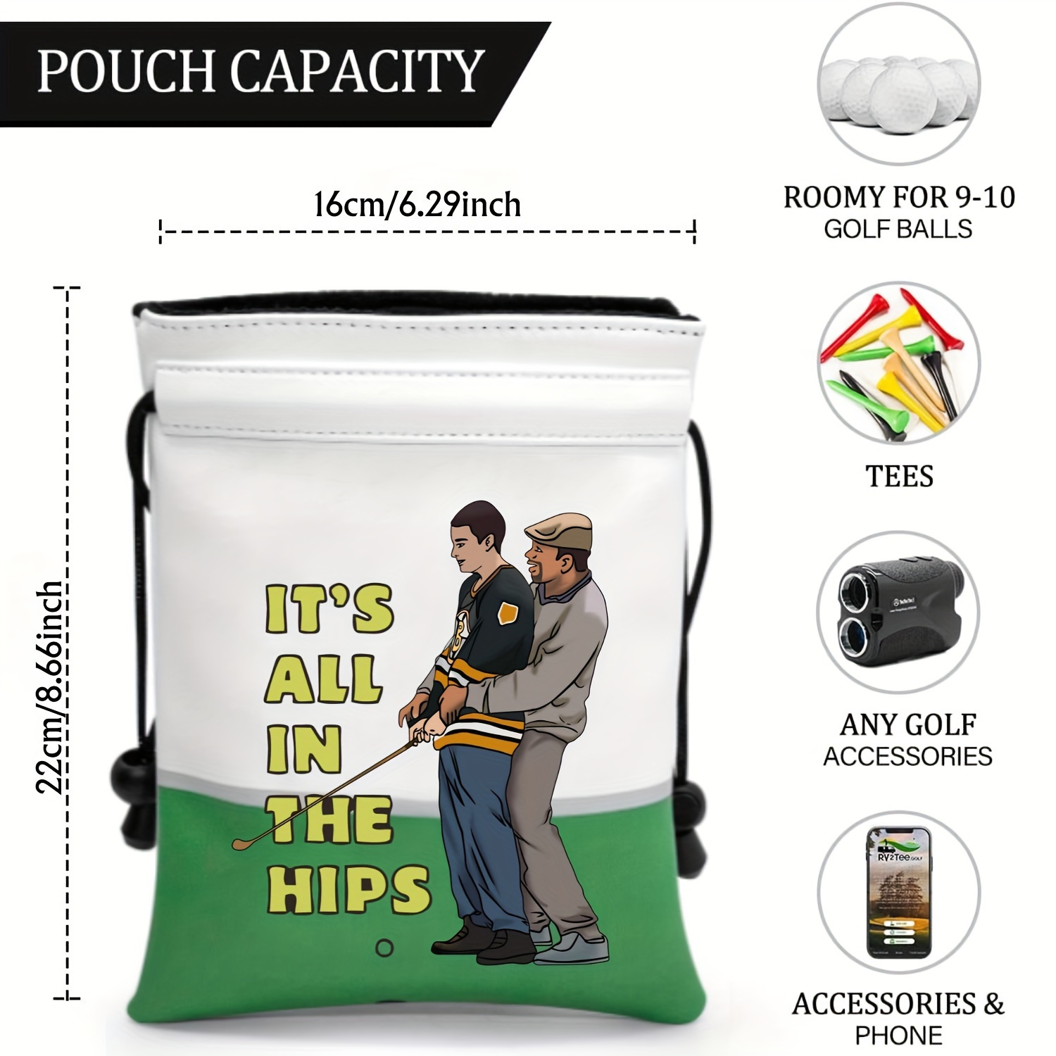 Funny Golf Valuables Pouch, PU - огляд і ціна Golf Bag Stand Cart