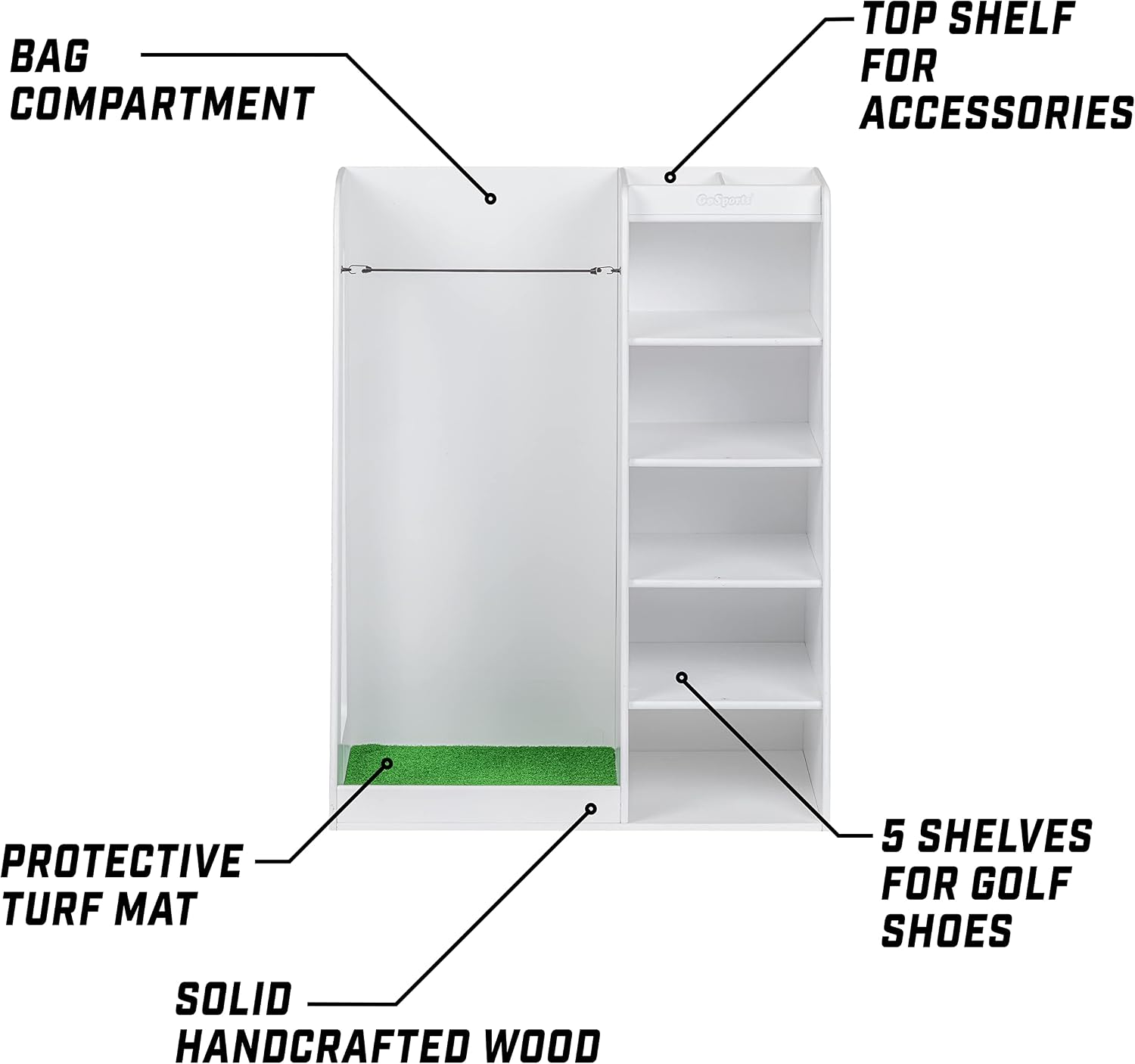 Premium Wooden Golf Bag Storag - огляд і ціна Golf Equipment Organizer For Garage
