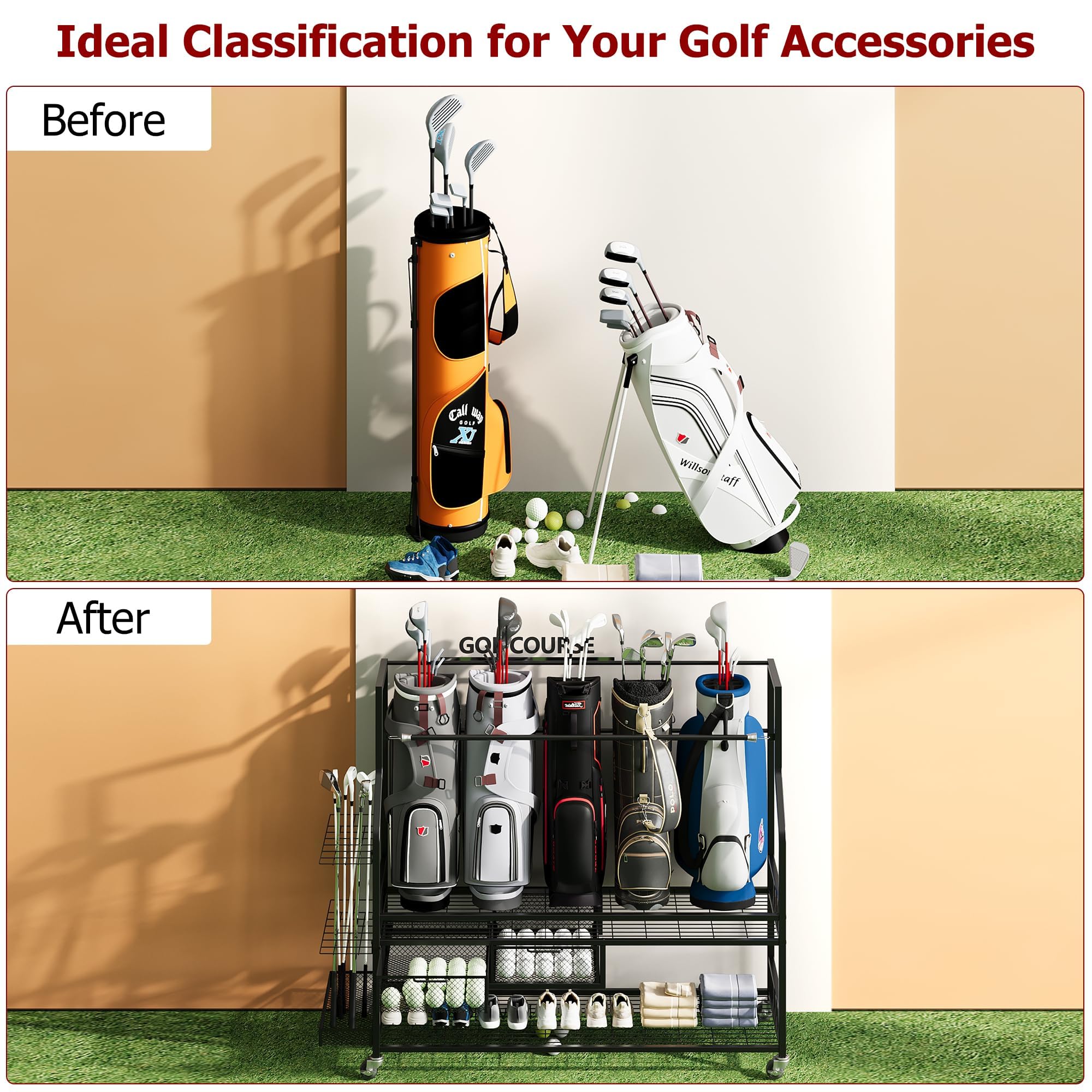 Golf Bag Storage Organizer for - огляд і ціна Golf Equipment Organizer For Garage