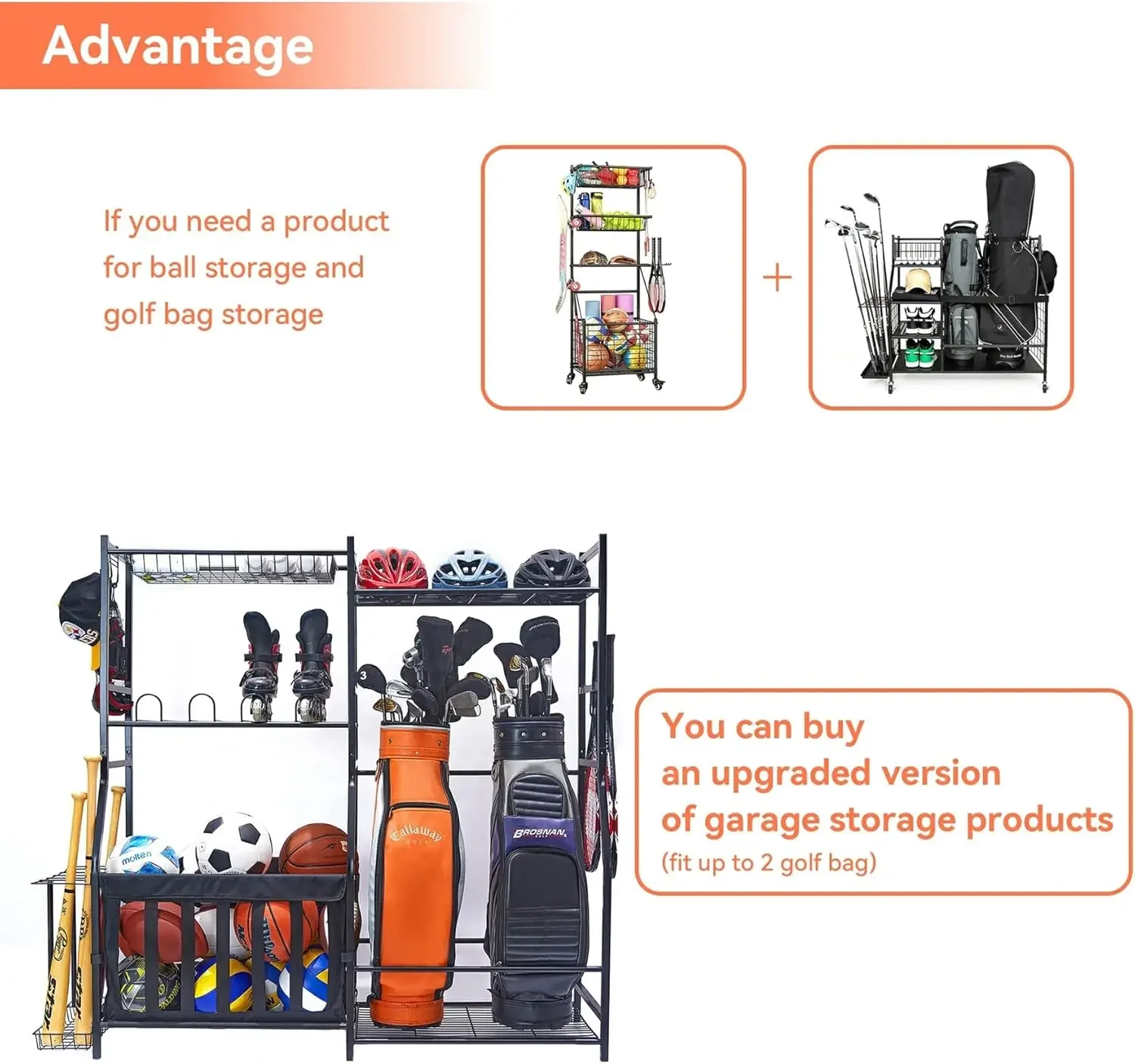 Garage Sports Equipment Organi - огляд і ціна Golf Equipment Organizer For Garage