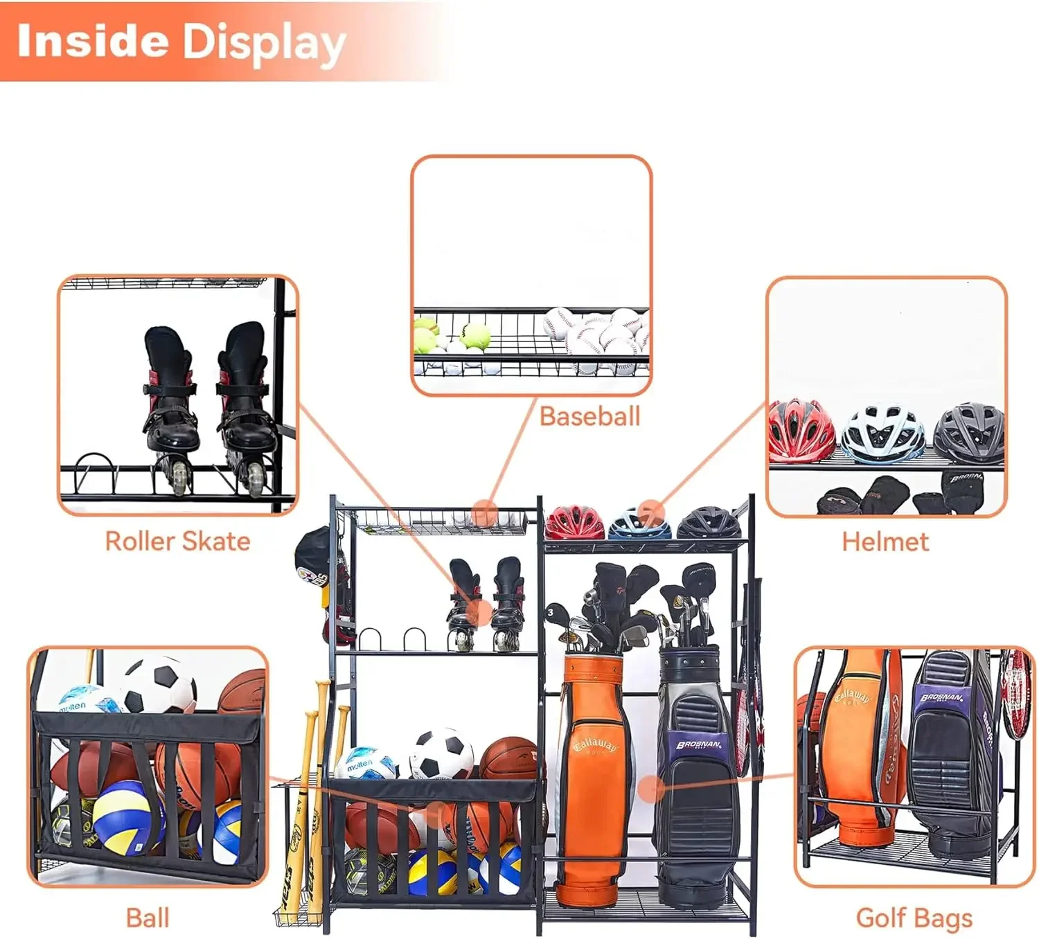Garage Sports Equipment Organi - огляд і ціна Golf Equipment Organizer For Garage